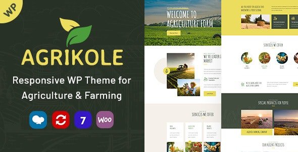 Agrikole v16 Tema adaptable de WordPress para agricultura y